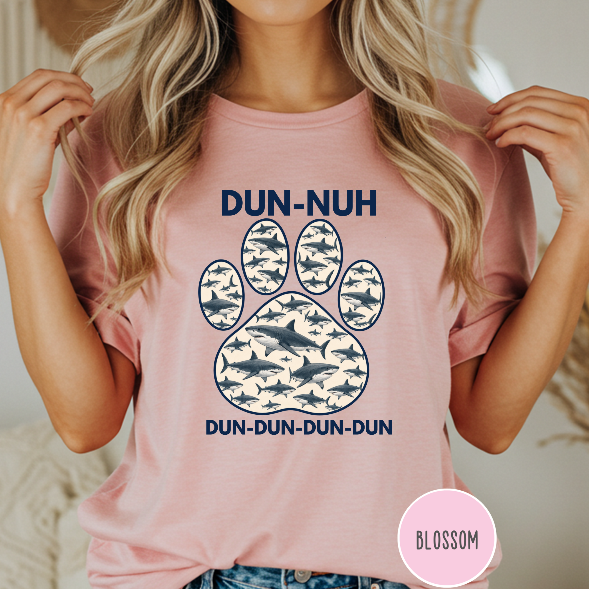 Shark Theme Song Paw Print T-shirt