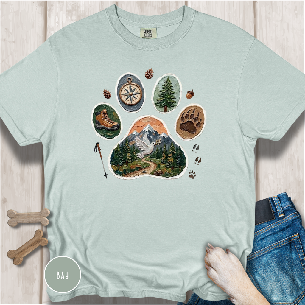 Trail Dog Paw Comfort Colors T-Shirt
