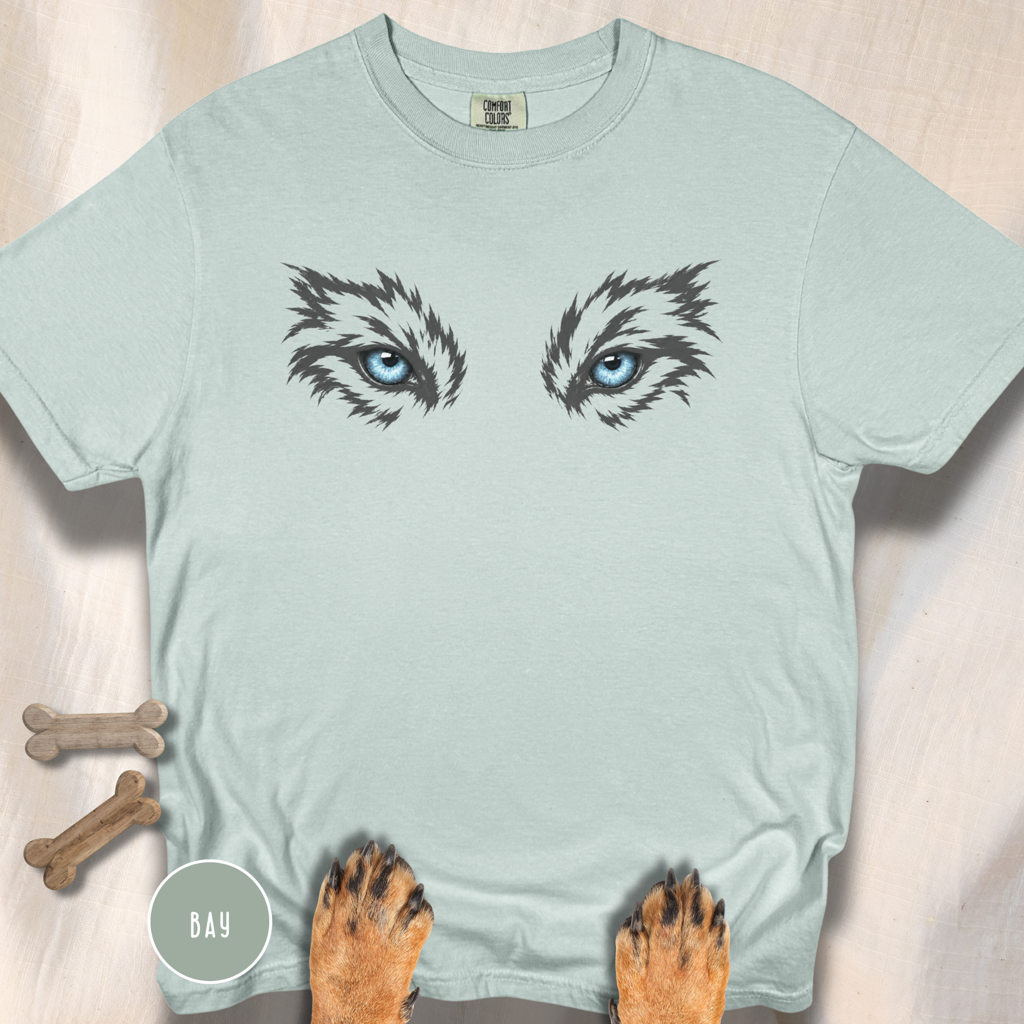 Ice Blue Eyes of the Grey Wolf  T-Shirt