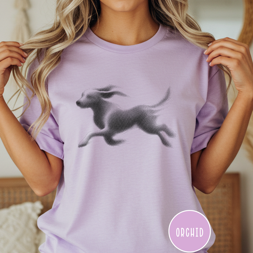 Running Dog Optical Art T-shirt