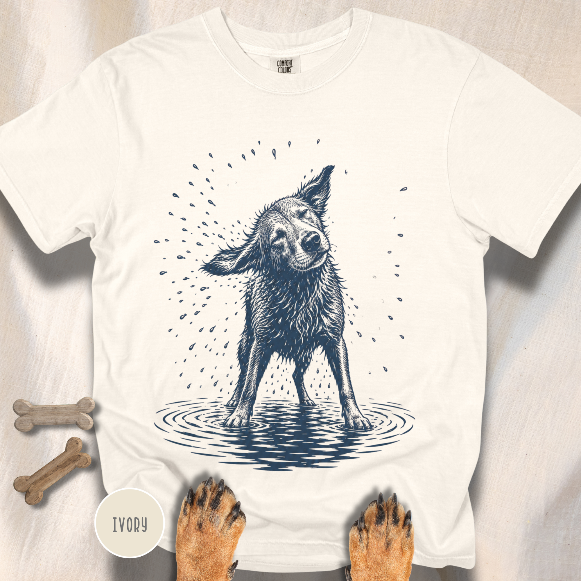 Dog Shaking Off Water T-shirt