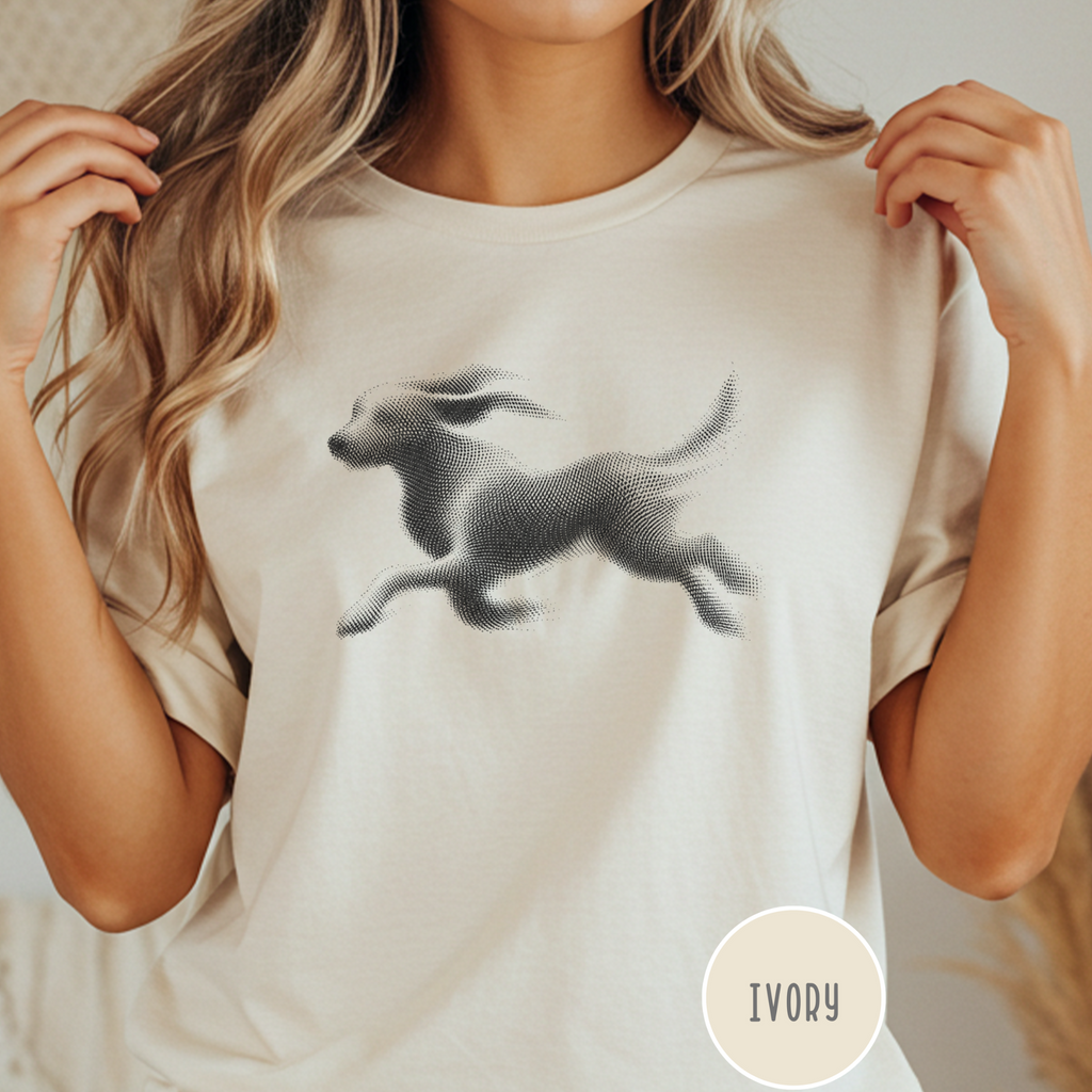 Running Dog Optical Art T-shirt