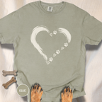 Brushstroke Heart Dog Paw T-Shirt