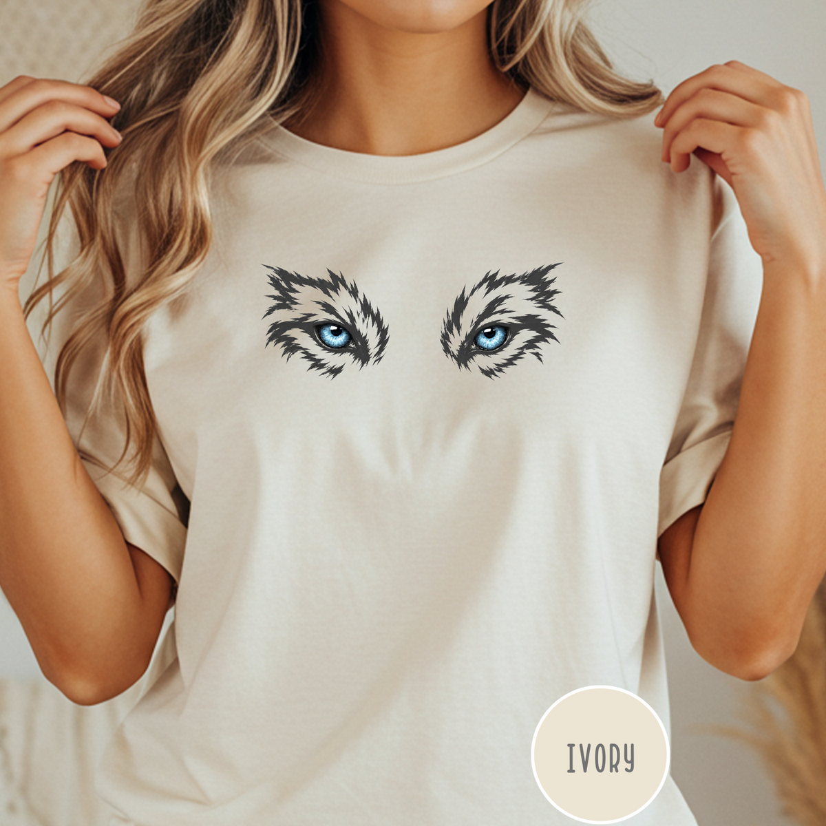 Ice Blue Eyes of the Grey Wolf  T-Shirt