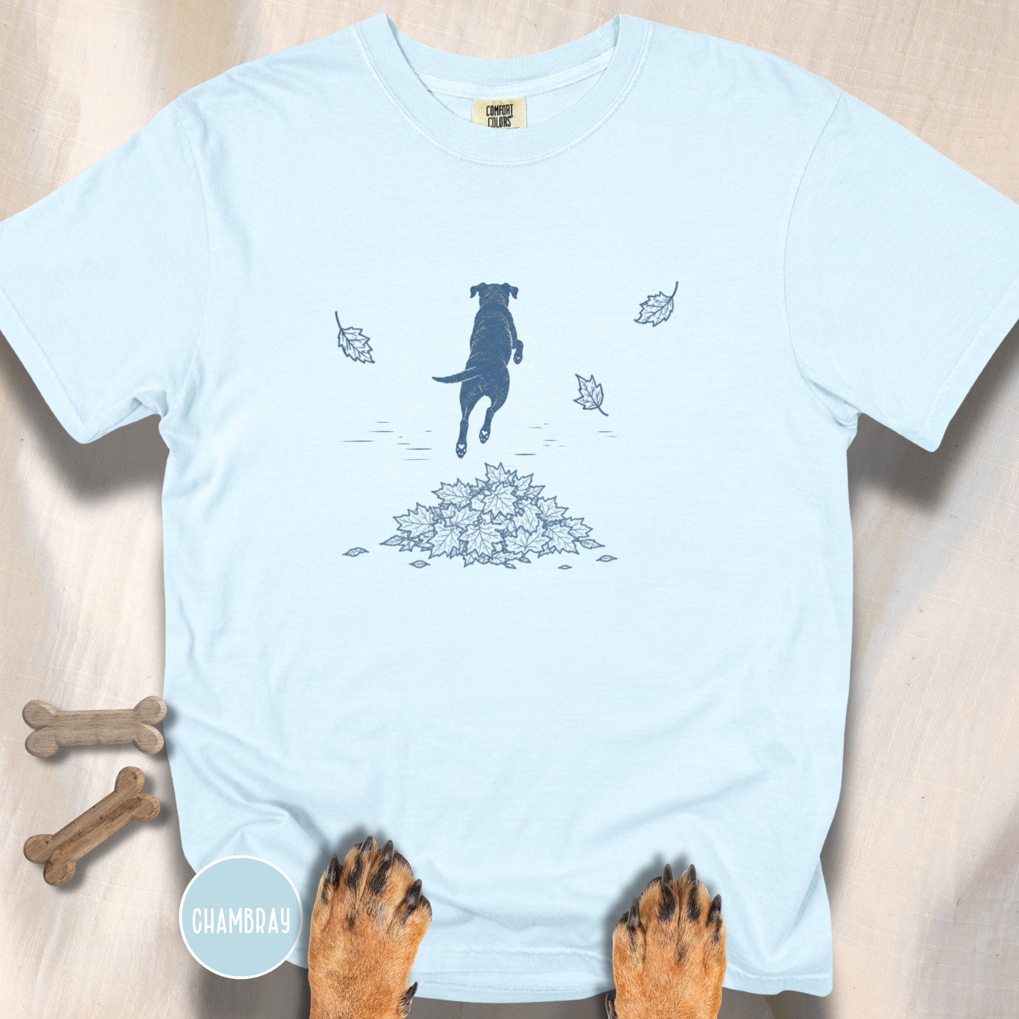 Leaf Pile Dog  T-Shirt