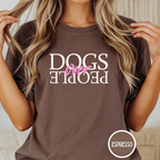 Dogs Over People Cream and Pink T-shirt