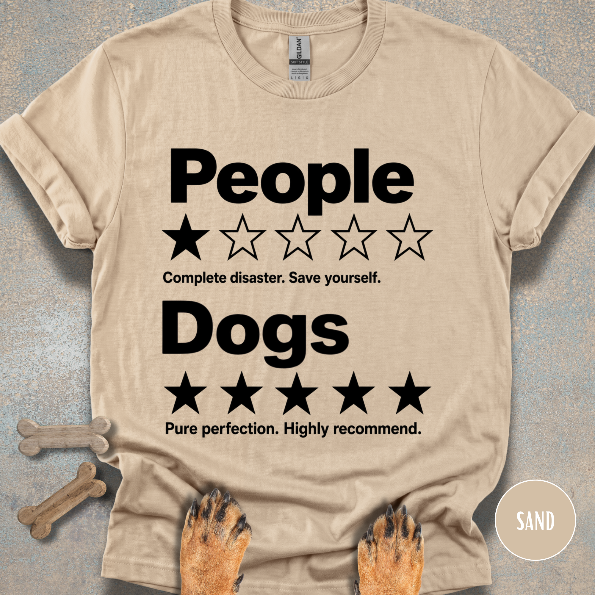 People 1 Star, Dogs Highly Recommend T-shirt