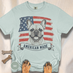 French Bulldog American Made USA flag T-shirt