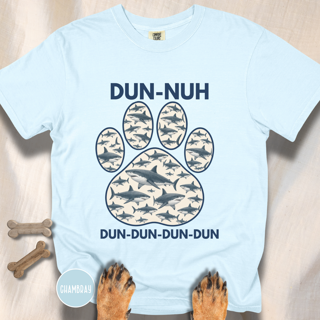 Shark Theme Song Paw Print T-shirt