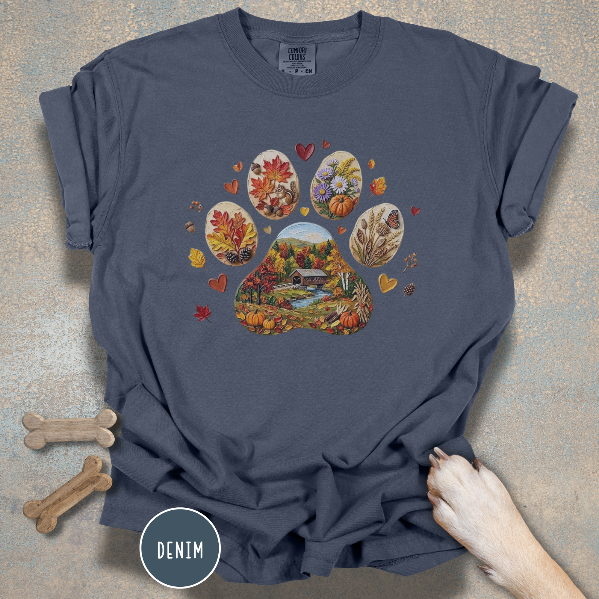 Fall Dog Paw T-shirt