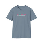 I'd Love To, But my Dog won't let me-pink white text- T-shirt