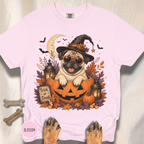 Pug in a Jack-o-Lantern T-shirt