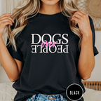 Dogs Over People Cream and Pink T-shirt