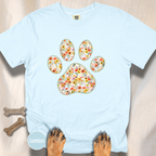 Fall Flowers Dog Paw T-shirt