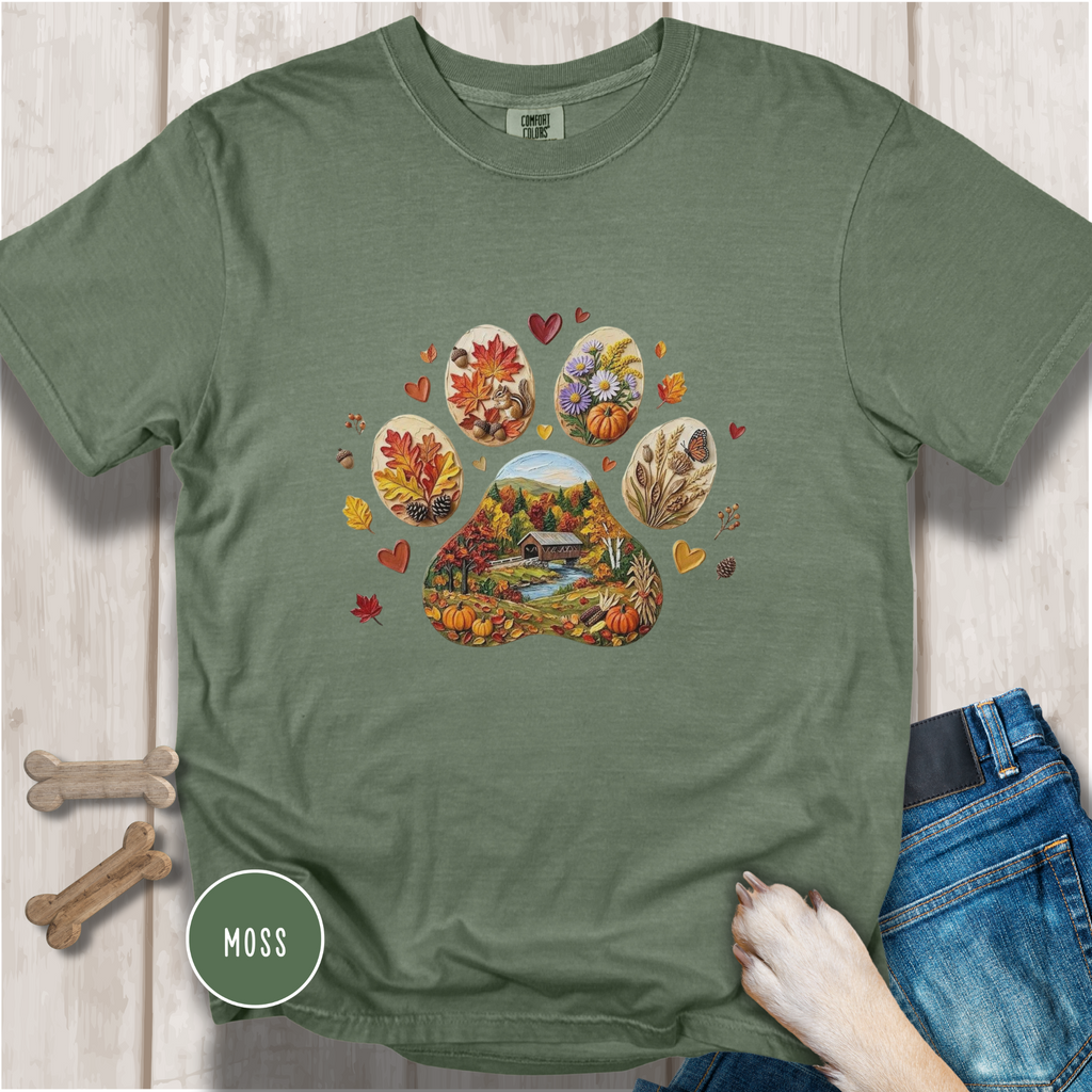 Fall Dog Paw T-shirt