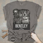 Personalized Dog Movie Poster T-shirt  – Custom Film Noir Pet Portrait Shirt, Vintage Cinematic Dog Lover Gift