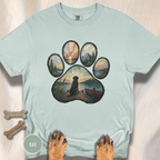 Lake Life Stained Glass Paw Print T-shirt