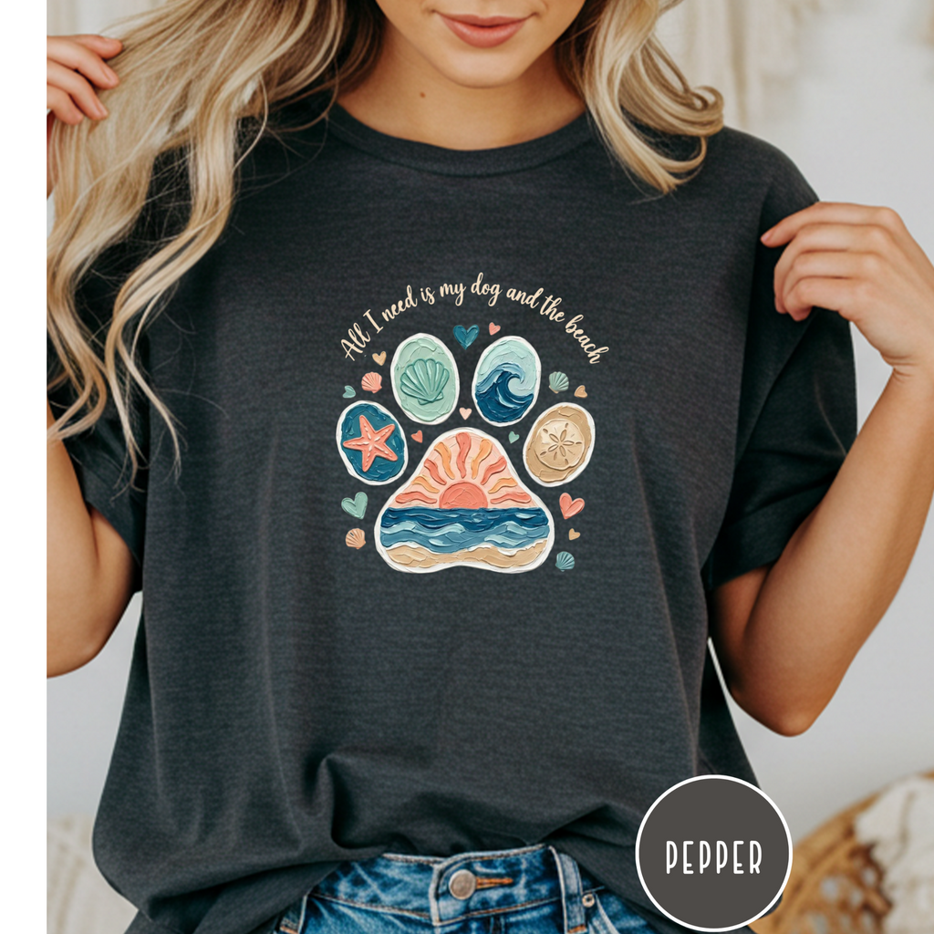 Coastal Dog Lover T-Shirt for Beach Loving Dog Moms