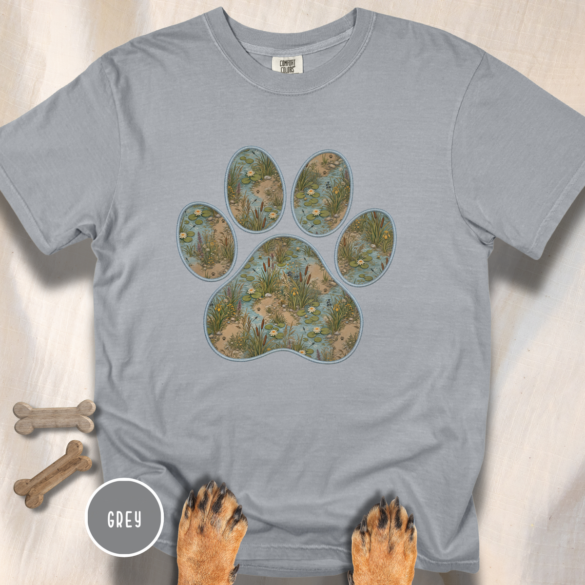 Paws in the Marsh Dog Paw T-Shirt