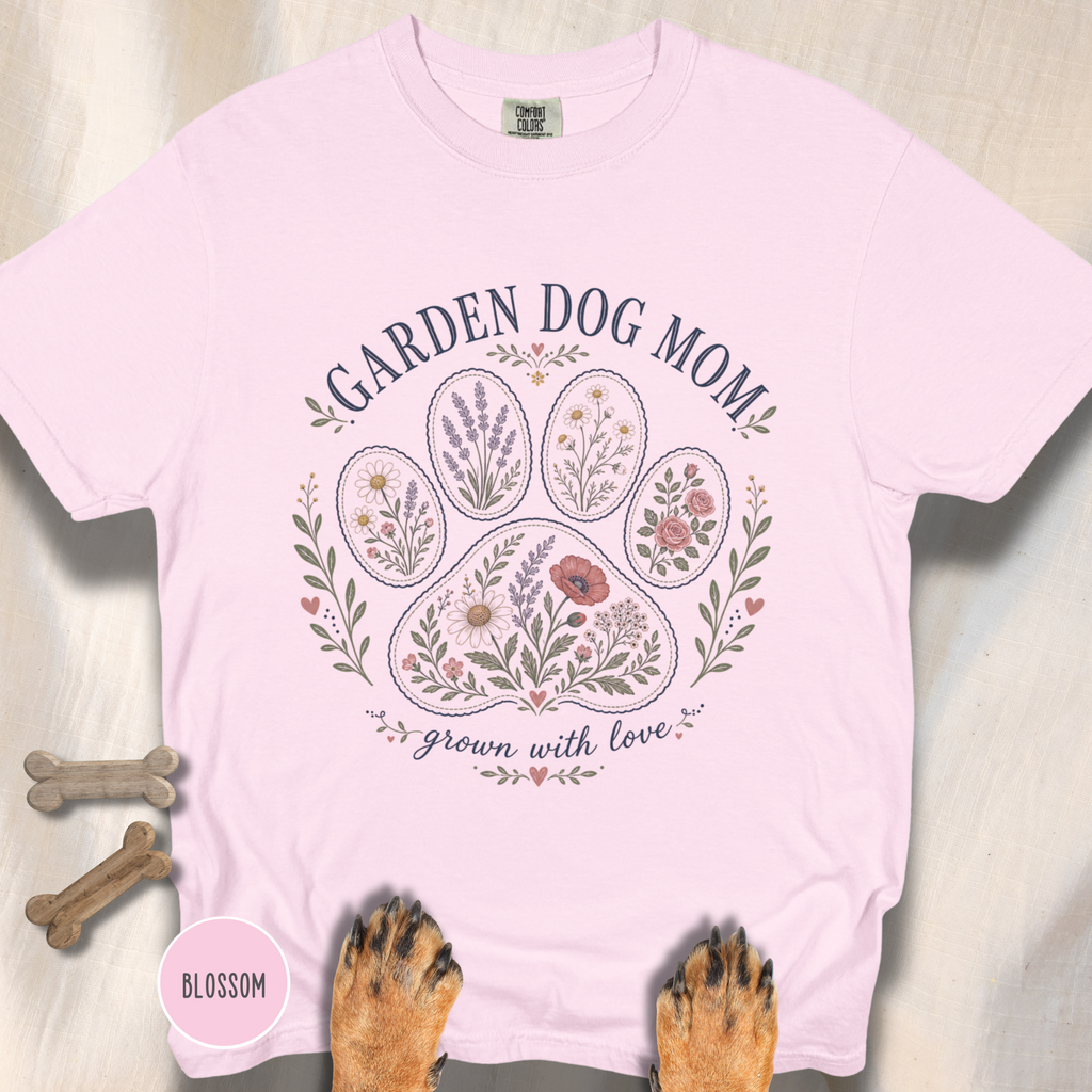 Garden Dog Mom Paw Print T-shirt