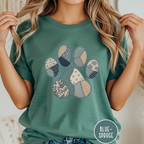 Faux Patchwork Coastal Dog Paw T-shirt