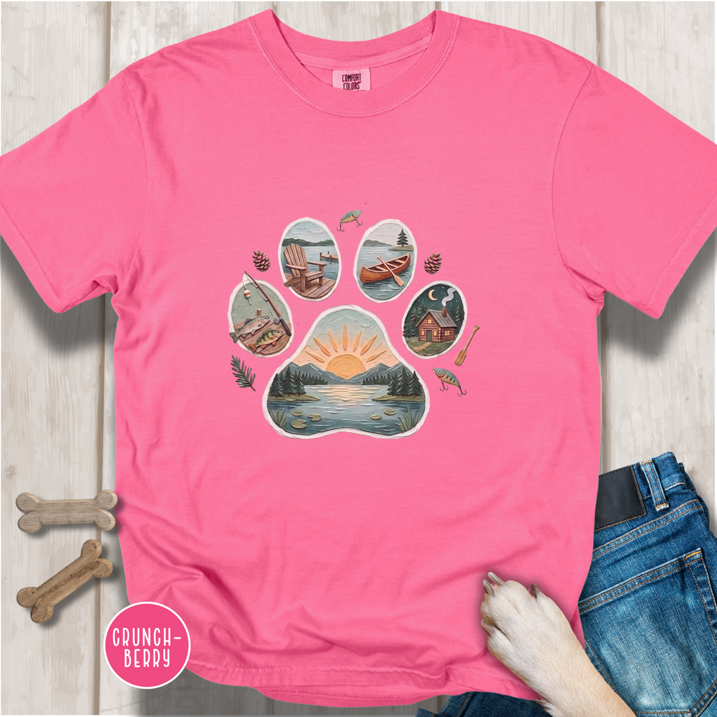 Lake Life Dog Paw T-Shirt