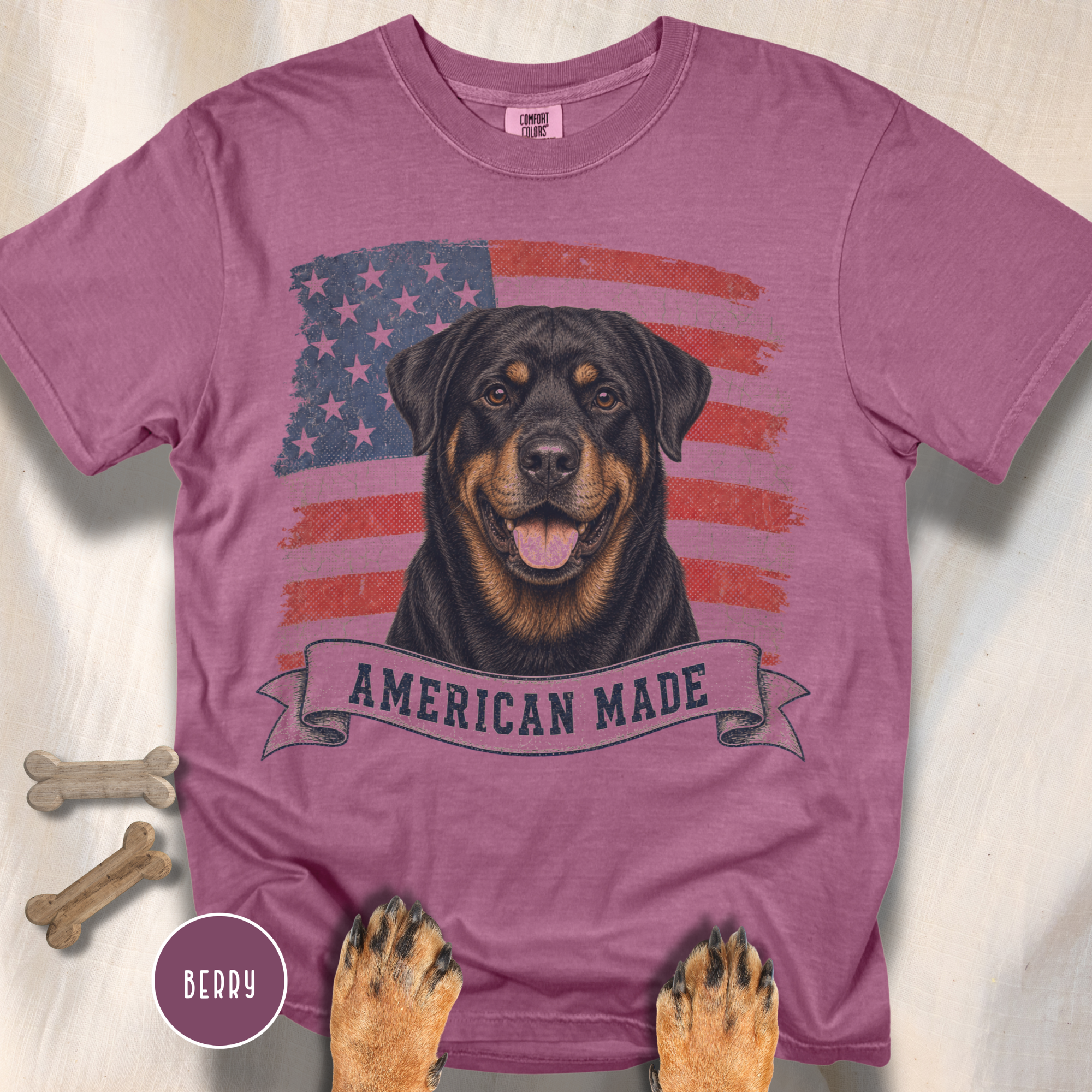 Rottweiler American Made USA flag T-shirt
