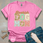 Bookish Dog Mom faux patchwork T-Shirt