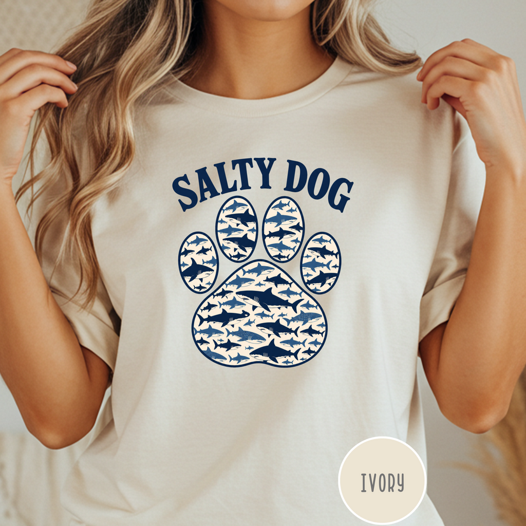 Salty Dog Shark Paw Print  T-shirt