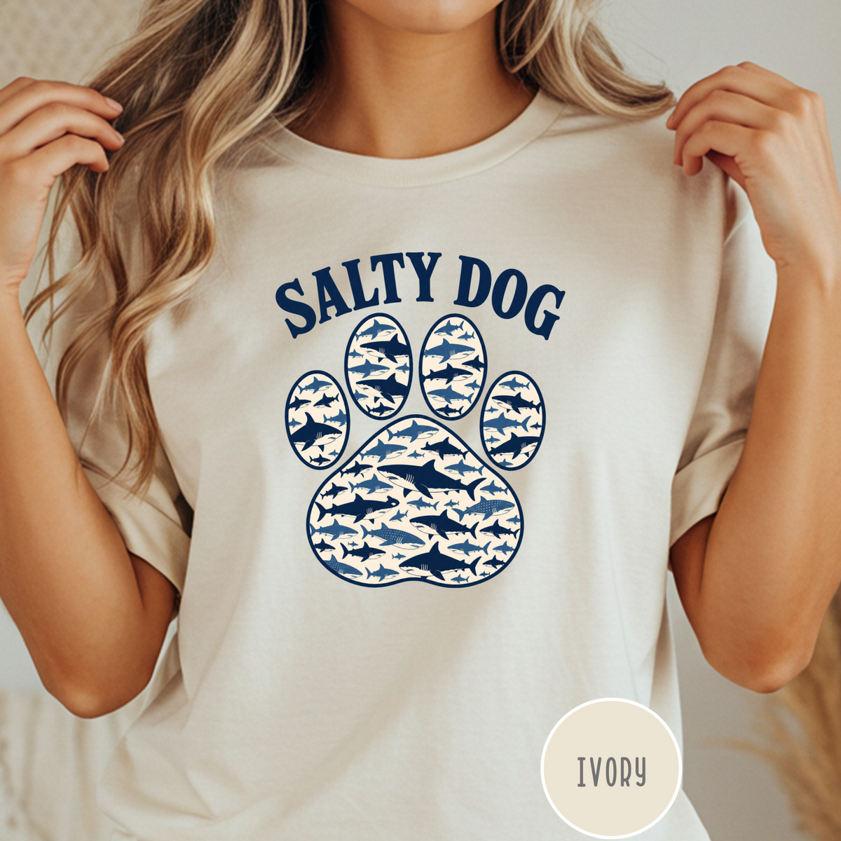 Salty Dog Shark Paw Print  T-shirt