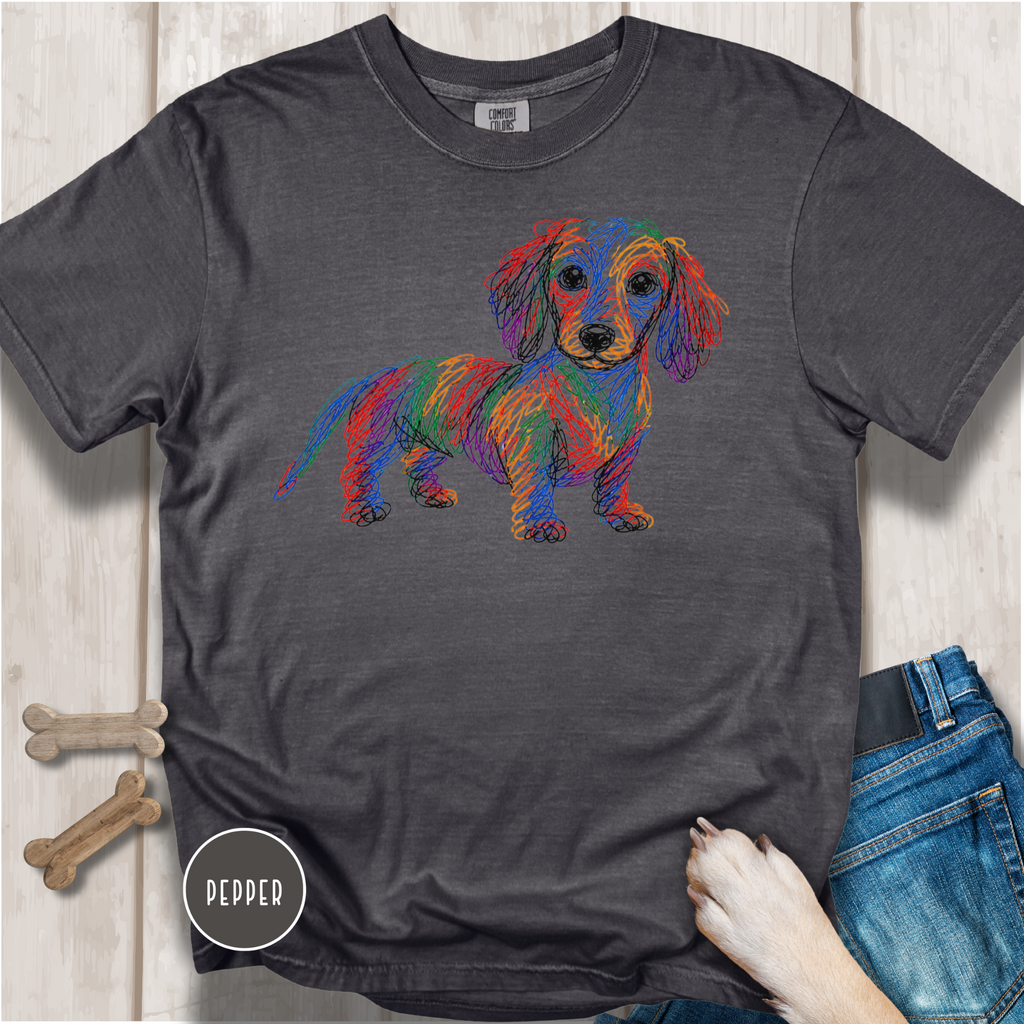 Scribble Dachshund T-shirt