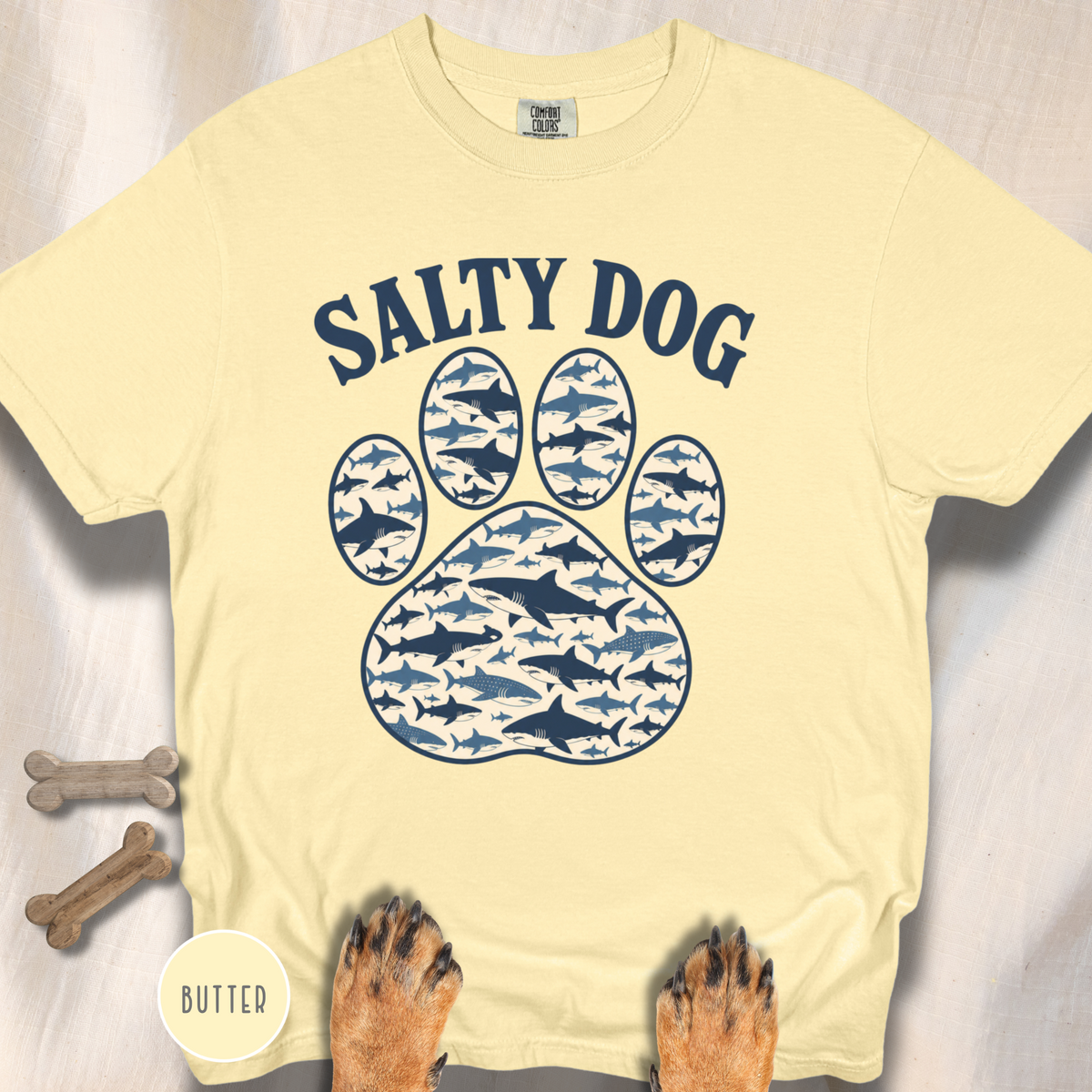 Salty Dog Shark Paw Print  T-shirt