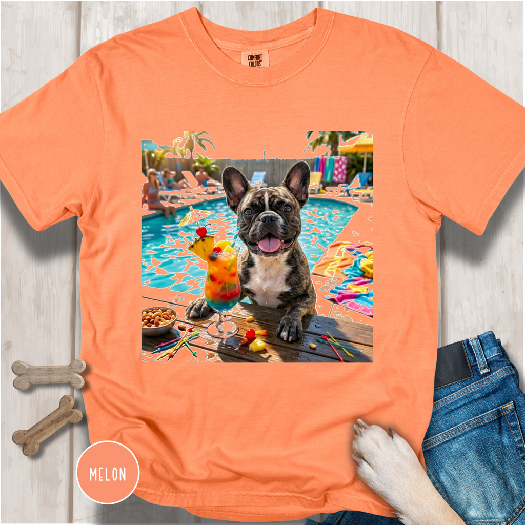 French Bulldog Pool Party T-shirt.