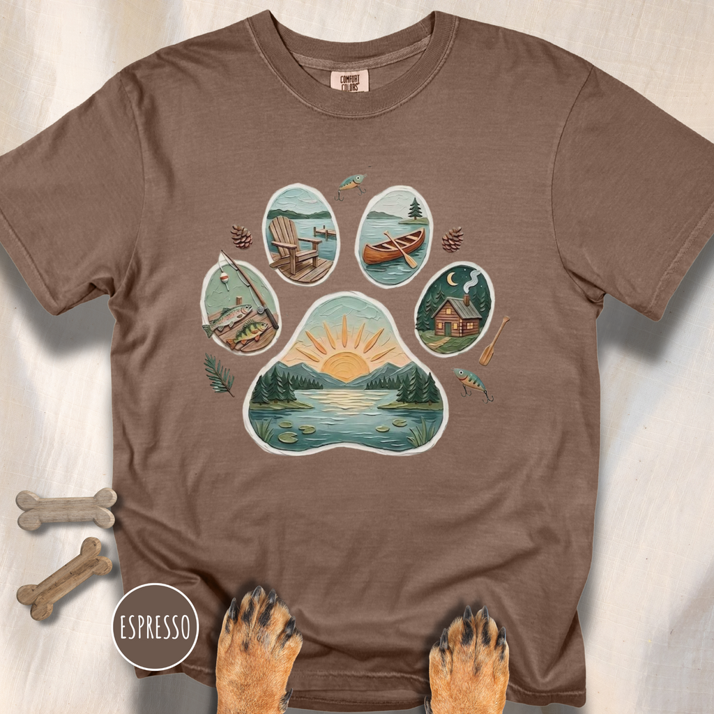 Lake Life Dog Paw T-Shirt