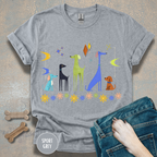Retro Atomic Dogs Graphic T-Shirt – Mid Century Modern Dog Lover Tee