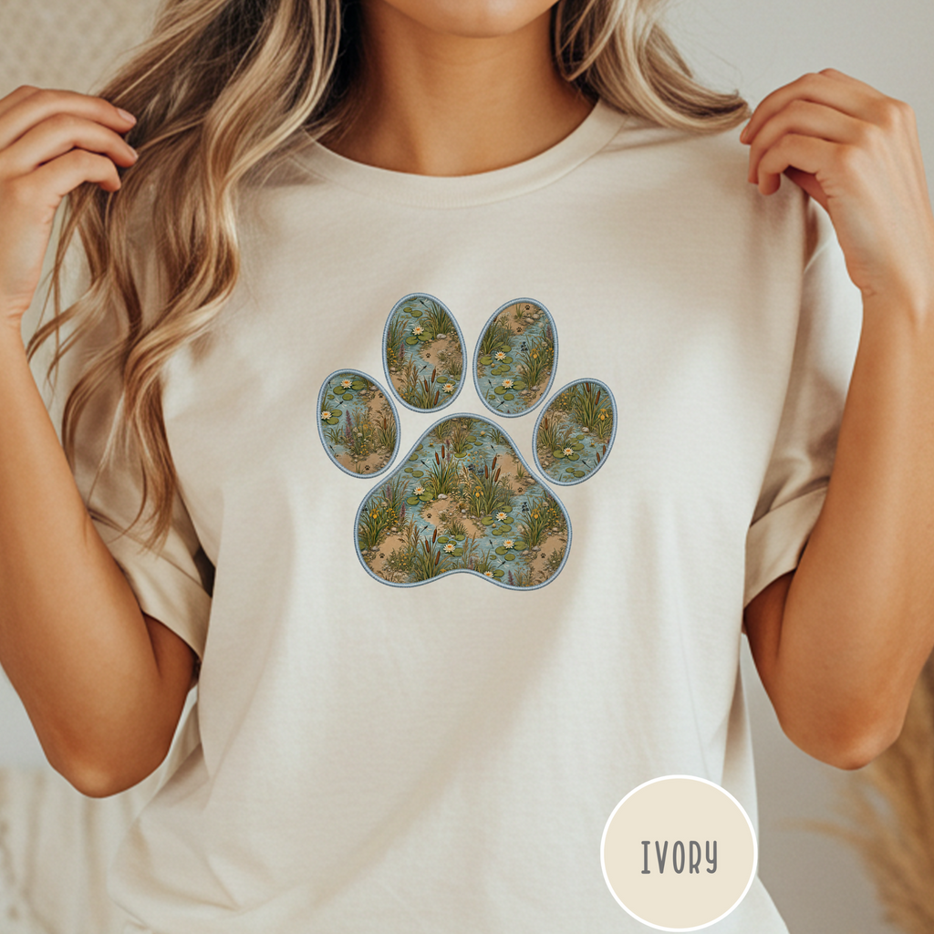 Paws in the Marsh Dog Paw T-Shirt