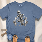 Skeleton Pets His Dog T-Shirt