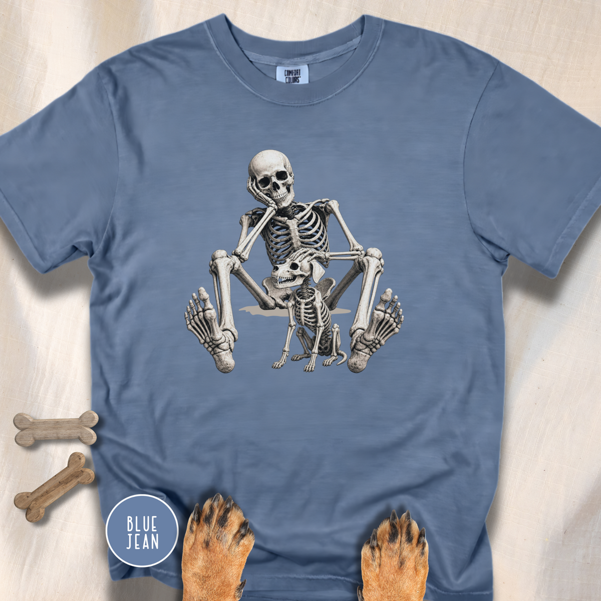Skeleton Pets His Dog T-Shirt