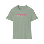 I'd Love To, But my Dog won't let me-pink white text- T-shirt