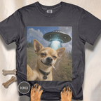 Chihuahua Smiling UFO Selfie T-shirt