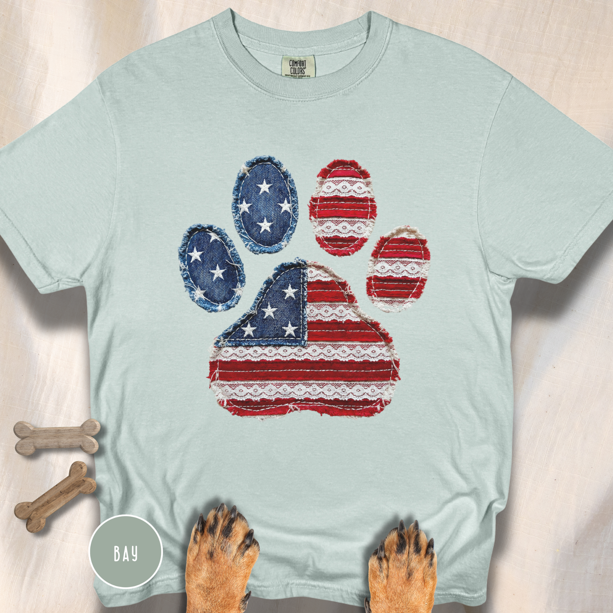 USA Pawtriot Dog Paw T-shirt