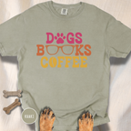Dogs Books Coffee T-shirt