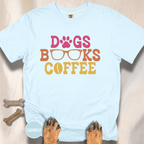Dogs Books Coffee T-shirt