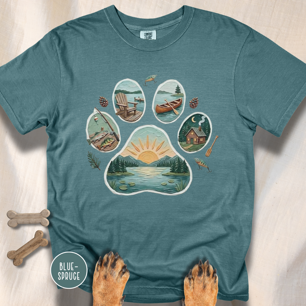 Lake Life Dog Paw T-Shirt