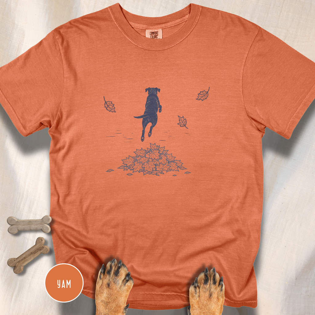 Leaf Pile Dog  T-Shirt