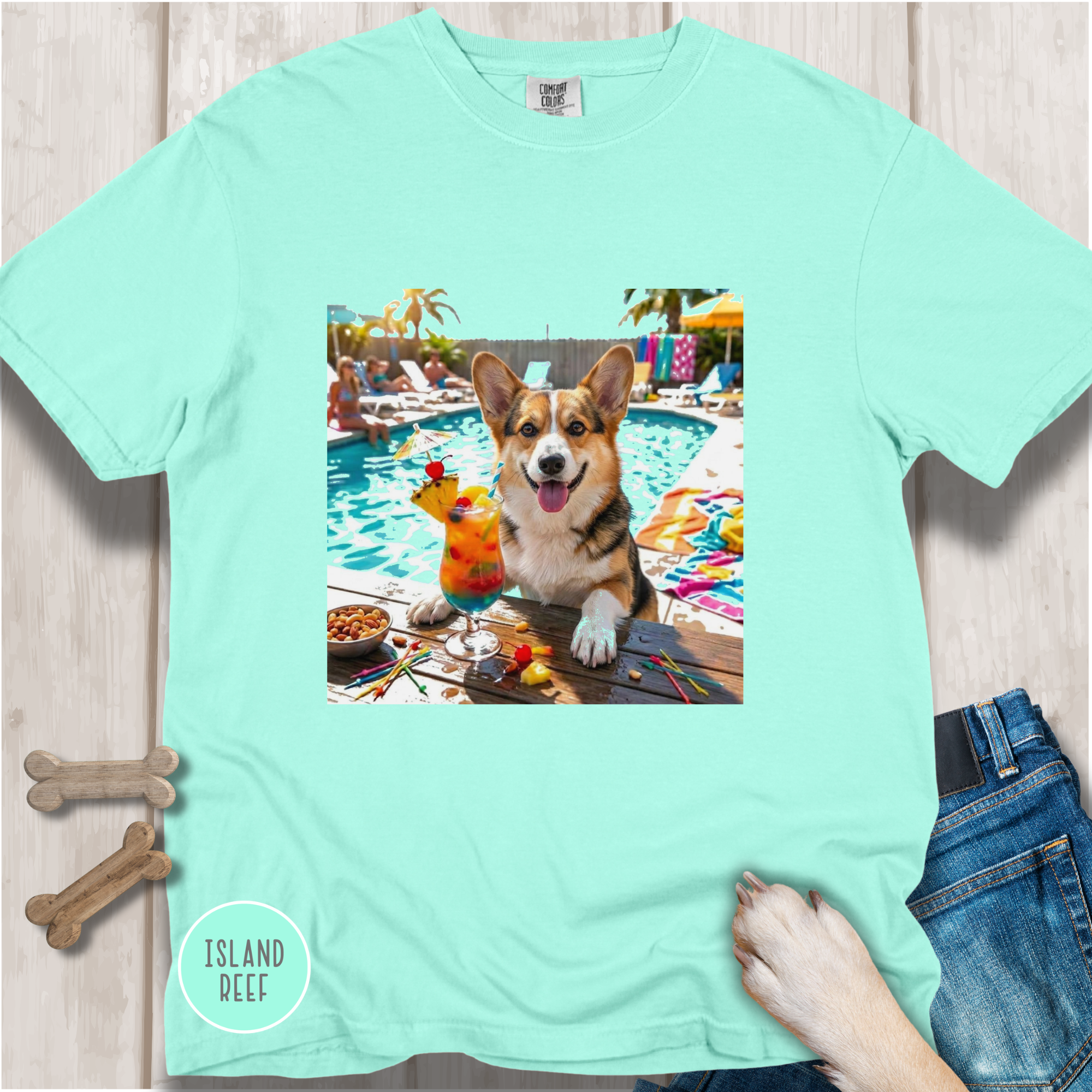 Corgi Pool Party T-Shirt
