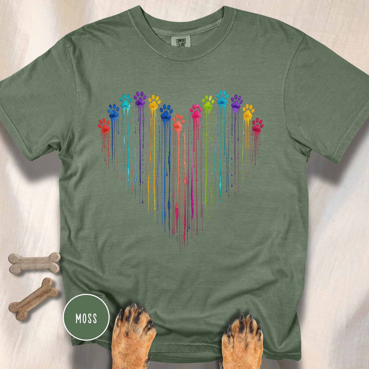 Paw Print Paint Heart T-shirt