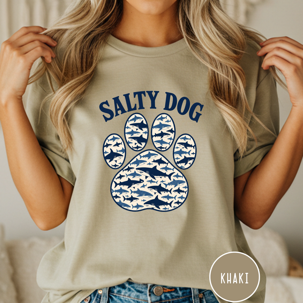 Salty Dog Shark Paw Print  T-shirt