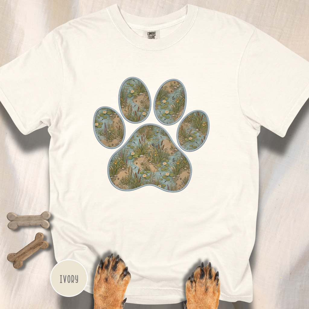 Paws in the Marsh Dog Paw T-Shirt