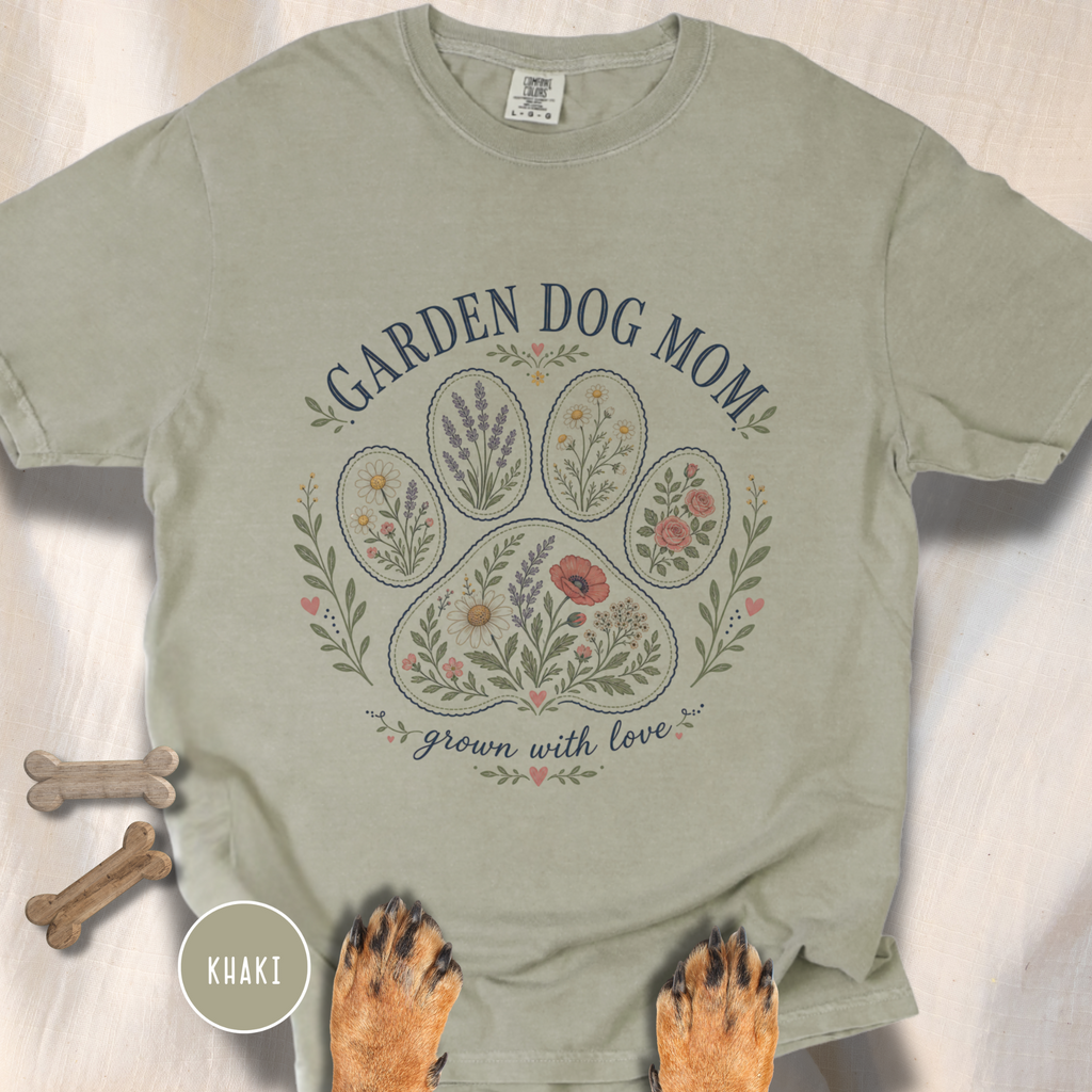 Garden Dog Mom Paw Print T-shirt